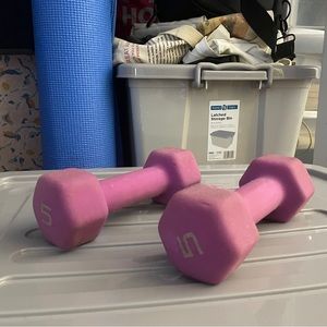 Dumbbells. 5 lbs each.